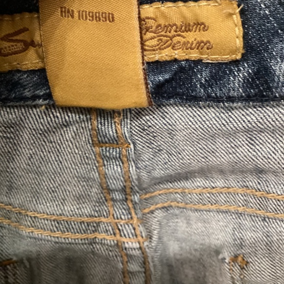Seven 7 Jeans Women's Bootcut Stretch Blue Jeans Medium Wash Size 12 Distressed - Picture 16 of 16